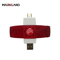 Lector de tarjetas inteligente sin contacto MCR3701, con conectores duales USB tipo A y tipo C, compatible con etiquetas NFC ISO4443 e ISO18092