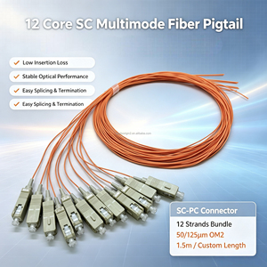 Câble à fibres optiques multimode SC de bonne qualité, 12 cœurs, SC UPC OM2, gaine LSZH 0,9 mm, 1,5 mètre, pigtail en fibre 50/125μm - Product Image 5