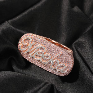 UWIN nome personalizzato alfabeto anello sigillo strato hiphop Rapper anello personalizzato per uomo uomo gioielli - Product Image 3