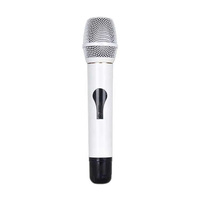 Ensemble de microphones sans fil portables cardioïdes blancs légers avec suppression du bruit en métal pour KTV DJ Karaoké