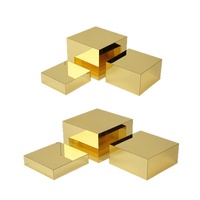 Présentoirs cosmétiques en acrylique miroir or et argent, boîte carrée, étagère en cascade, rangement multi-niveaux, organisateur de bureau