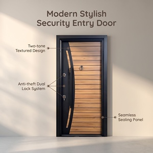 Portes de sécurité modernes en acier Sunzion, turques, anti-effraction, pour entrée principale commerciale extérieure - Product Image 4