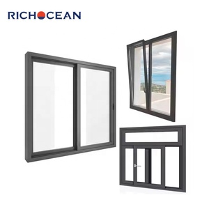 Fenêtres Coulissantes de Maison en Aluminium NFRC Coupe-Vent à Double Vitrage Trempé avec Moustiquaire pour le Gros - Product Image 2