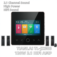 Pengontrol Musik TL-JX803 86 Box dengan Layar IPS 3 Inci, Amplifier 4 Saluran 120W, USB, Kartu SD, 110-240V untuk Musik Rumah