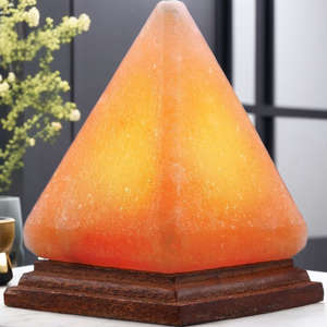 8 Inch Pyramid Shape Salt Lamp 5kg Handcrafted Pink Himalayan Crystal Rock Salt Lamp with Polished Wooden Base for Gift - Product Image 5