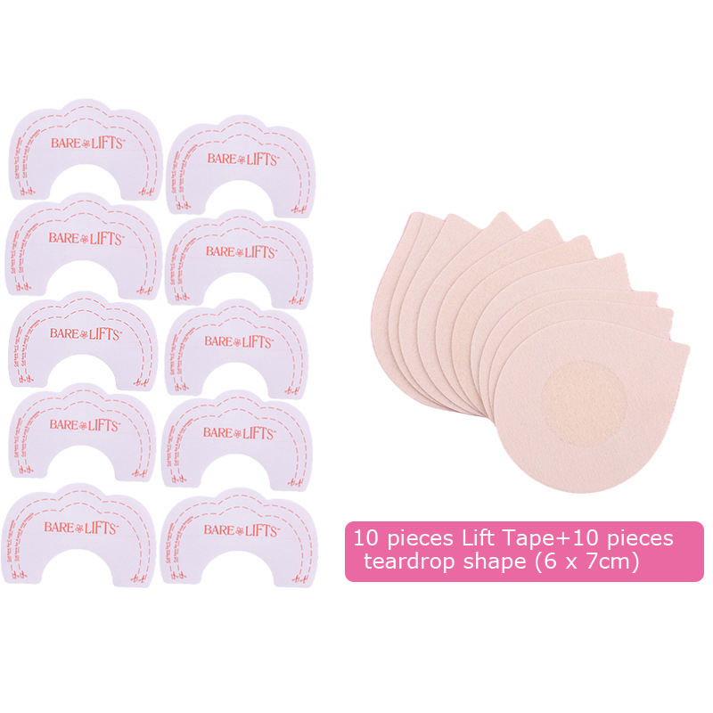 Peau-10 pièces Lift Tape + 10 pièces en forme de larme (6 x 7 cm)