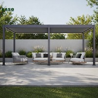 Pergola bioclimatique motorisée à lames orientables, résistante au vent, de haute qualité, en aluminium, pour jardin extérieur