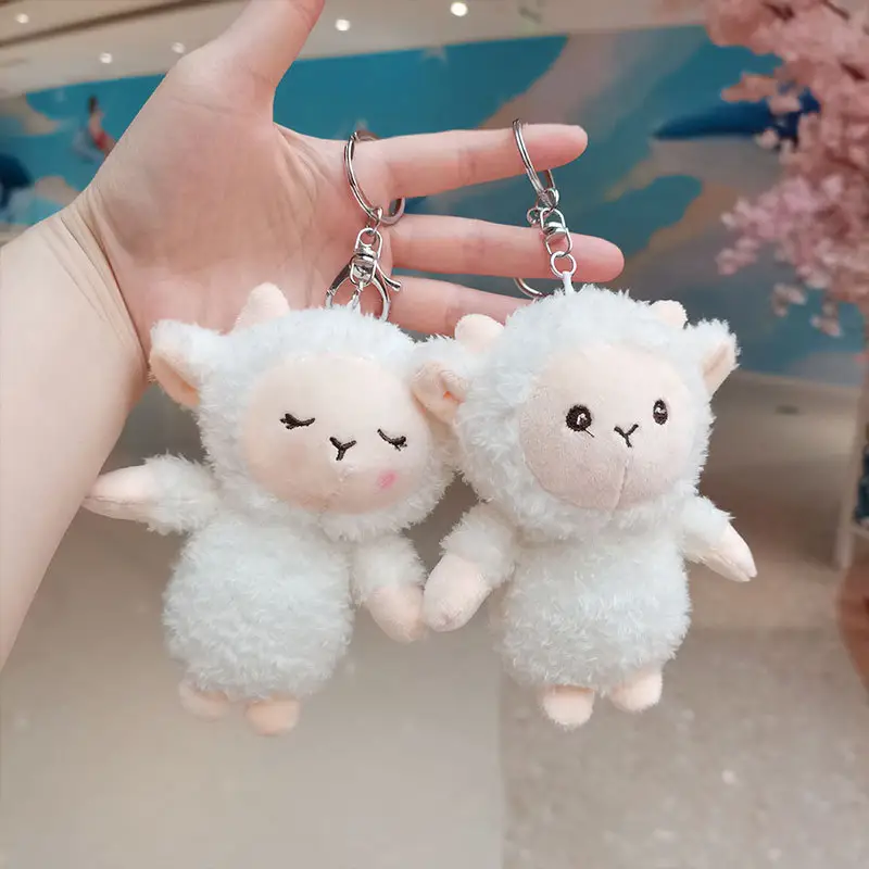 Mini Soft Cute Stuffed Toys Little Sheep Cotton Pendant Lamb Plush Doll Backpack Keychain