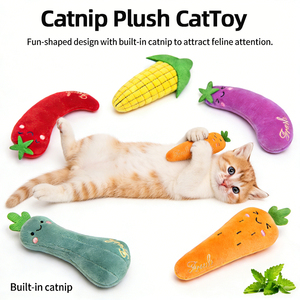 Toptan Evcil Hayvan Malzemeleri Kedi Oyuncakları Yeni Kedi Nanesi Sebze Şeklinde Küçük Peluş Serisi Evcil Hayvanlar İçin Peluş Oyuncak Dolgulu Kedi Peluş Oyuncak - Product Image 1
