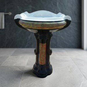 Lavabo de Pedestal de Cerámica para Baño, Color Personalizado, Vistaar Granite, Garantía de por Vida, Resistente al Agua, Diseño Ecológico - Product Image 1