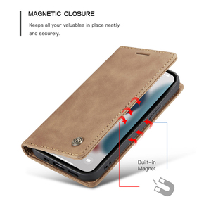Pour <span class=keywords><strong>iPhone</strong></span> 13 Pro <span class=keywords><strong>12</strong></span> Pro Max iPhone12 iPhone13 Couverture Arrière <span class=keywords><strong>CaseMe</strong></span> 013 Rétro Fente Pour Carte De Visite En Cuir Flip Antichoc Téléphone Cas - Product Image 2