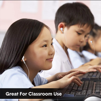 Earbuds Headphone Earphone Massal dengan Ear-Bud Silikon yang Nyaman untuk Siswa di Kelas Sekolah, Anak-Anak, dan Dewasa Individu