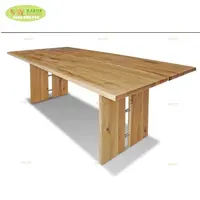 कस्टम ठोस लकड़ी ओक खाने की मेज के साथ तालिका आधार/ओक बढ़ाई खाने की मेज