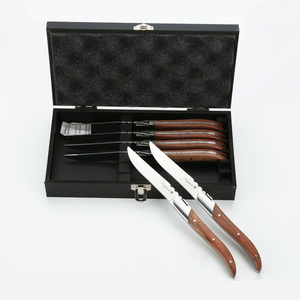 Couteaux à steak <span class=keywords><strong>Laguiole</strong></span> 6 pièces, très demandés, écologiques, compatibles lave-vaisselle, coffret cadeau, manches en bois, acier inoxydable, pour <span class=keywords><strong>restaurants</strong></span> - Product Image 5