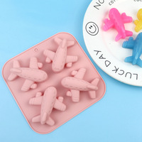 Moule en silicone INTODIY à 4 cavités en forme d'avion pour gâteaux, gelées, puddings, chocolats et savons faits main