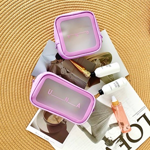 Hot Selling Waterproof PU Cosmetic <b>Bag</b> Custom Size <b>Clear</b> PVC Makeup <b>Bag</b> Large Capacity <b>Travel</b> Zipper Pouch - Product Image 2