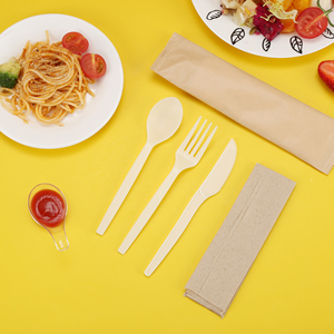 Plastic Cutlery Set Plastic Cutlery Set Quanhua Hot Sale Biodegradable Cornstarch Disposable Portable Plastic Biodegradable Cutlery Set With Napkin