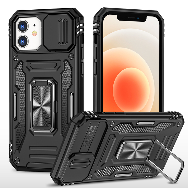 Hybrid Phone Accessory for iphone 11 12 13 Anti Shock Car Mount Kickstand Lens protection Phone case for iphone 12 13