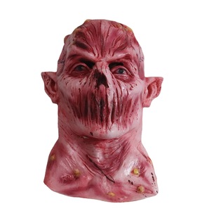 Alloween-mascarilla de látex decorativa, máscara facial de <span class=keywords><strong>horror</strong></span> de zombie para decoración de fiestas, Color Rojo - Product Image 1