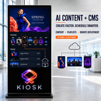 Kiosco Humano Digital Interactivo con IA de 55 Pulgadas con Pantalla Táctil, Cámara y Asistente Multilingüe para Recepción Virtual y Orientación