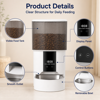 Distributeur automatique de nourriture pour animaux de compagnie avec contrôle de synchronisation par téléphone mobile et Wi-Fi, en matériau ABS intelligent, contrôle vidéo et vocal pour aliments pour chats, produits pour animaux de compagnie