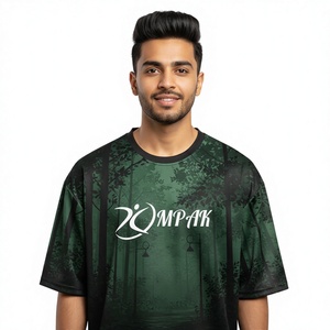 Camiseta Sublimada Oversize para Hombre, Estilo Urbano, Casual, para Uso Diario, Corte Regular, Poliéster/Algodón, Antiarrugas, Transpirable - Product Image 1