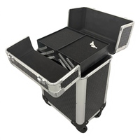 Mallette roulante en aluminium de grande capacité mallette de train de maquillage multicouche organisateur cosmétique mallette à ongles professionnelle avec roues