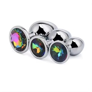 Ensemble de Plugs Anaux Portables en Acier Inoxydable Rond, Colorés, Taille Moyenne, pour Adultes, avec Pierres Précieuses, pour Femmes - Product Image 3