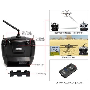 Émetteur RadioLink <span class=keywords><strong>AT9S</strong></span> <span class=keywords><strong>Pro</strong></span> 10C/12 canaux gris Radio Ardupilot Accélérateur gauche avec récepteur R9DS Contrôleur 2,4 GHz pour drone - Product Image 6