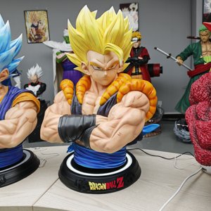 Estatua <span class=keywords><strong>de</strong></span> Busto <span class=keywords><strong>de</strong></span> <span class=keywords><strong>Dragon</strong></span> <span class=keywords><strong>Ball</strong></span> <span class=keywords><strong>Z</strong></span>, Super Saiyan Gogeta Vegito, Tamaño Real, Resina Polystone, Figura <span class=keywords><strong>de</strong></span> Anime Coleccionable, Decoración - Product Image 1