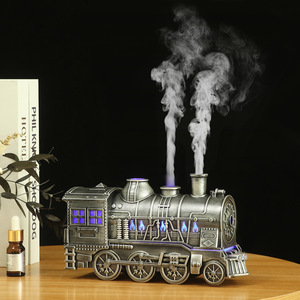 Premium Train Style Essential Oil Diffuser with Flame Effect Dual <b>Mist</b> Mode Auto Shut Off <b>Humidifier</b> - Product Image 3