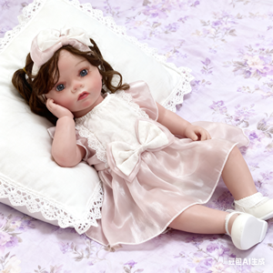Lebensechte Vinyl-Modepuppe für Neugeborene, Ganzkörper-Babypuppe mit handgewurzeltem Haar, Unisex, weiches Spielzeug, Weihnachtsgeschenk - Product Image 1