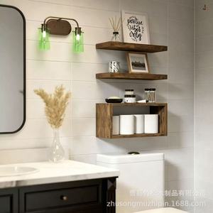Wall Mounted <b>Bathroom</b> Shelf 3 Tier Rectangular Durable Storage Rack For Toilet Paper Towels And Decor - Product Image 2