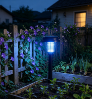 Lampes anti-moustiques LED étanches pour l'extérieur, alimentées par énergie solaire, avec 2 modes d'éclairage pour le jardin, la pelouse et le camping