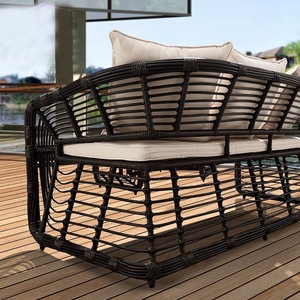 Outdoor Luxury Hotel Garden Patio <strong>Bamboo</strong> Sun Lounger <strong>Furniture</strong> with Cushion - Product Image 4