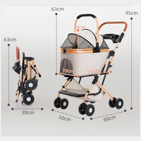Chariot pliable léger pour animaux de compagnie pour chiens de petite à moyenne taille Nouveau chariot de marche pour chien avec sac séparable pour animaux de compagnie pour les sorties de voyage