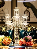 Bougeoir en cristal de style européen, décoration nordique pour la maison, dîner romantique à la lumière des bougies, lampe de table