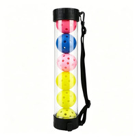 En stock, vente en gros, ensemble de tubes transparents en PC de 46 cm avec 6 balles de pickleball standard |   Tube ramasse-balles de pickleball