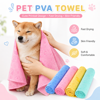 Serviette pour animaux de compagnie imprimée en PVA, douce et absorbante pour chiens et chats. Multicolores, motifs personnalisés, couleurs et emballages