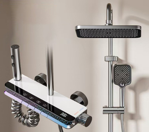 Phòng tắm sang trọng treo tường thông minh súng màu Xám Đàn Piano LED kỹ thuật số màn hình hiển thị bốn chức năng showerhead Set - Product Image 6