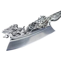 Couteau de cuisine tout acier 14 pouces Butcher Yuan Silver Dragon 2023, en acier inoxydable épaissi, durable, pour couper les os