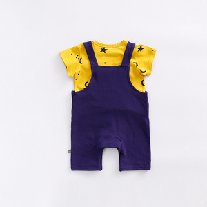 Marché de gros de vêtements vêtements d'été ceinture formelle Denim pantalon barboteuses pour bébés - Product Image 6