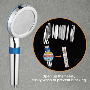 Soffione <span class=keywords><strong>doccia</strong></span> ionico blu, rimuove il cloro, <span class=keywords><strong>doccia</strong></span> a mano per migliorare e purificare l'acqua con tubo e supporto - Product Image 4