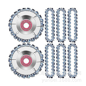 Disque de coupe à 22 dents avec chaîne 22T pour meuleuse d'angle de type 100, jeu de lames de scie pour le travail du bois, arbre de 16 mm - Product Image 1