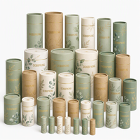 Tube en carton rigide double couche personnalisable pour emballage de rouge à lèvres, déodorant et beurre corporel, avec impression sur cellophane