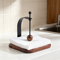 Porte-serviettes en bois moderne avec bras métallique lesté, distributeur de mouchoirs carré pour la cuisine, la table à manger, la décoration de la maison