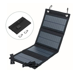 Lan Aoyue Foldable Solar Panel 10W <b>5V</b> Outdoor Portable Charging Power Bank Black - Product Image 1