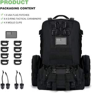 <span class=keywords><strong>Sac</strong></span> <span class=keywords><strong>à</strong></span> <span class=keywords><strong>dos</strong></span> tactique en denim Spoir Large unisexe 40-<span class=keywords><strong>50L</strong></span>, système Molle, <span class=keywords><strong>sac</strong></span> d'assaut noir - Product Image 2