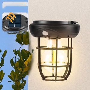 New Solar Tungsten Wall Lamp Three Modes Outdoor Villa <b>Garden</b> Courtyard Waterproof Decoration Induction <b>Lantern</b> Small Night Lamp - Product Image 2