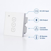 YUSHUN YC720-01FD 24V 20A Receptor en Cascada de Alta Potencia, Control Remoto RF para Caja de Pared 86, para Cortinas y Ventanas con Múltiples Motores